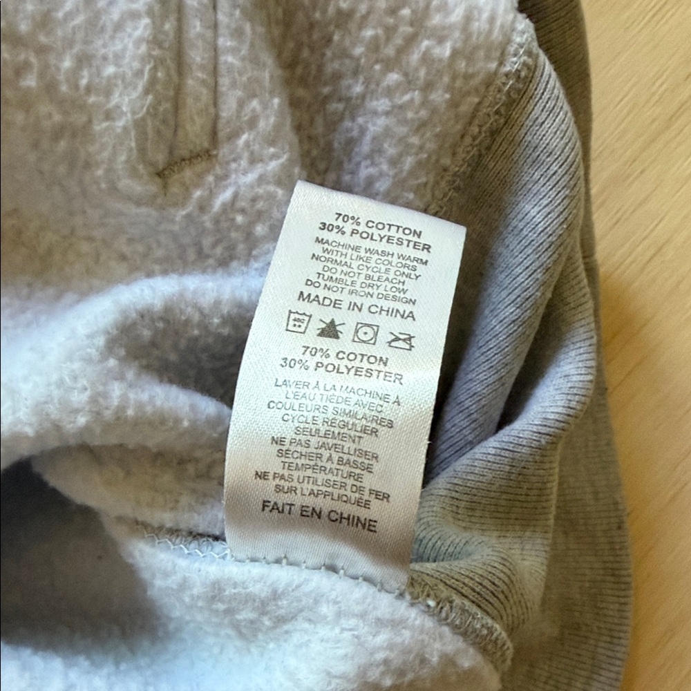 Heather Grey Hooded Sweatshirt with Yellow Smile Patch - Picture 7 of 7